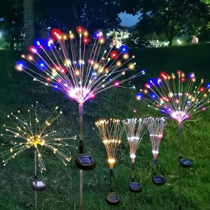 1 Pack Solar Fireworks Lights Outdoor,Holiday Lighting Firework Lights For Garden Patio,Halloween,Christmas,Wedding,Wall Decor