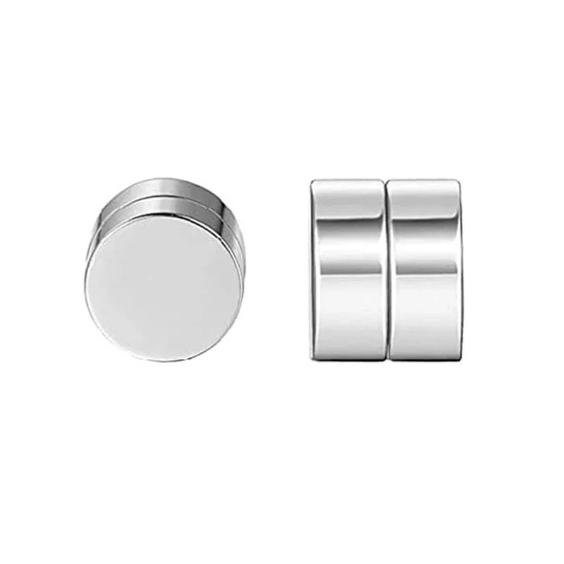 1 Pairs Crystal Strong Magnetic Ear Stud Clip Earrings for Men Women Punk Round Zircon Magnet Earrings Non Piercing Jewelry - Image 5