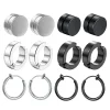 1 Pairs Fashion Magnetic Stud Earrings Men and Women Black CZ Magnet Non-piercing Clip Earring Set Punk Earrings Jewelry Gift