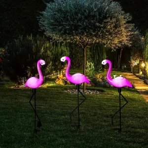 1 Pc Outdoor Solar Lights Flamingo Garden Led Stake Light Pathway Lawn Yard Landscape Halloween Christmas Decorative Lights