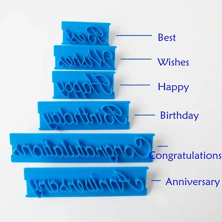 1 Set Cake Baking Molds Alphabet Letter Words Cookie Press Stamp Embosser Cutter Fondant Mould Happy Birthday Cake Decoration - Image 5
