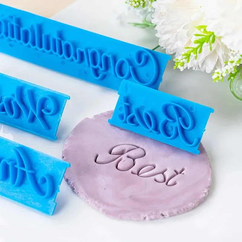1 Set Cake Baking Molds Alphabet Letter Words Cookie Press Stamp Embosser Cutter Fondant Mould Happy Birthday Cake Decoration - Image 4