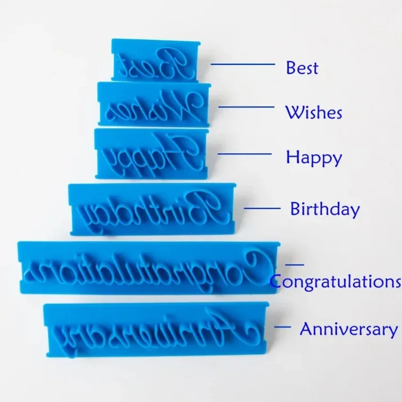 1 Set Cake Baking Molds Alphabet Letter Words Cookie Press Stamp Embosser Cutter Fondant Mould Happy Birthday Cake Decoration - Image 5