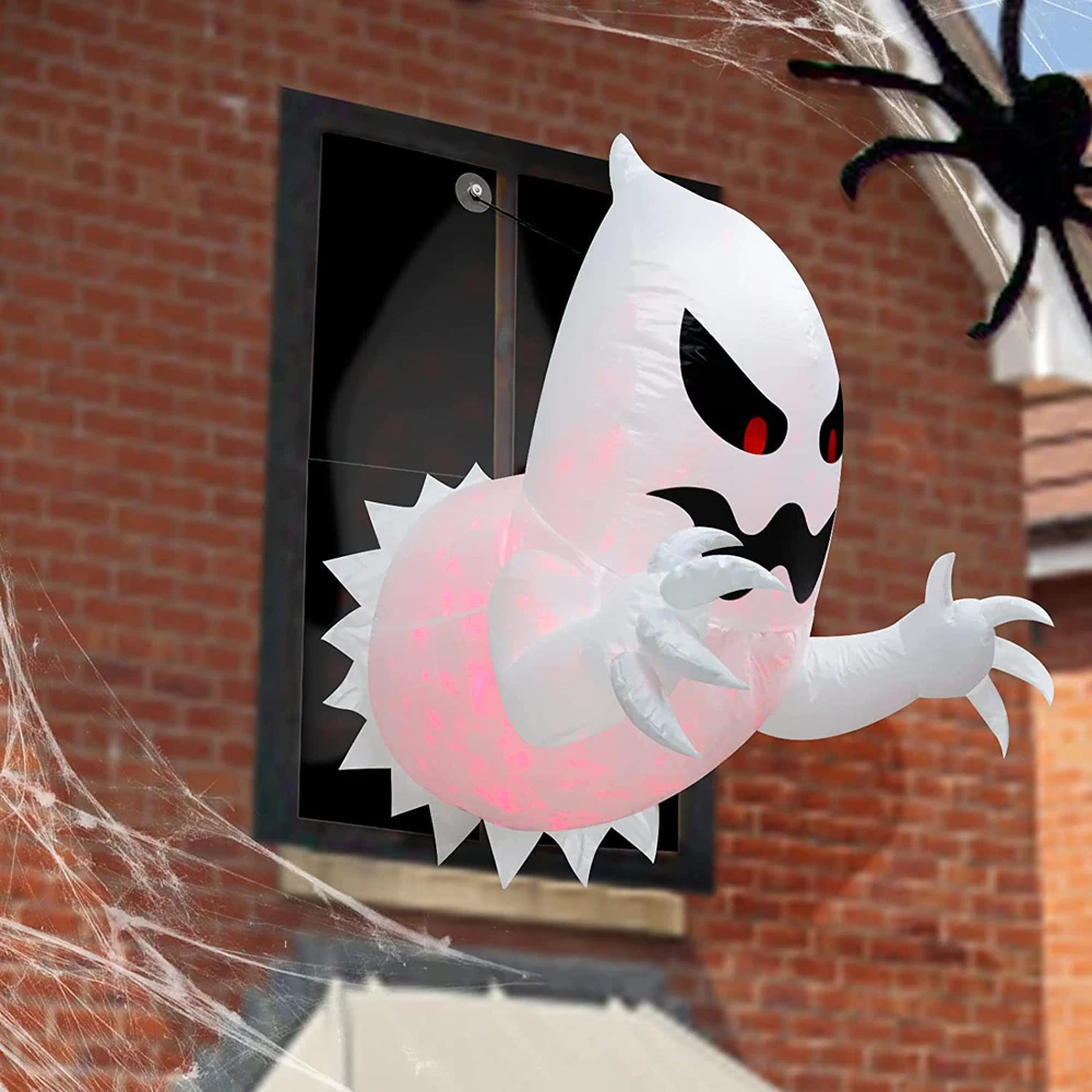 1.4m Halloween Inflatable Ghost Horror Window Ghost Foldable Balloon Outdoor Courtyard Garden Decoration Fun Party Tool - Image 2