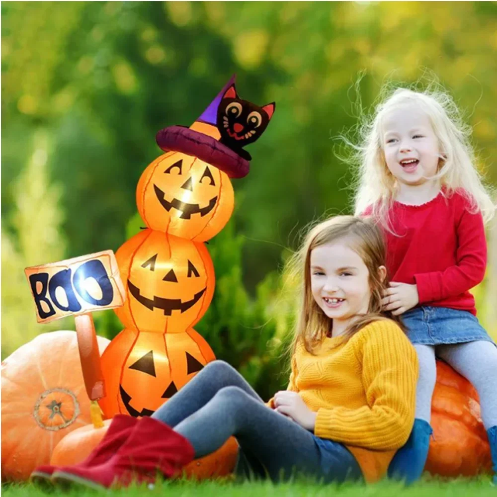 1.6M/5FT Halloween Inflatable Model Pumpkin Built-in LED Lights Holiday Outdoor Indoor Home Garden Party Fun Cute Decoration - Image 3