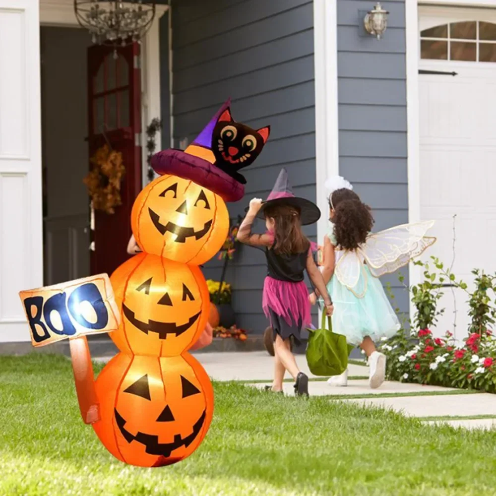 1.6M/5FT Halloween Inflatable Model Pumpkin Built-in LED Lights Holiday Outdoor Indoor Home Garden Party Fun Cute Decoration - Image 4