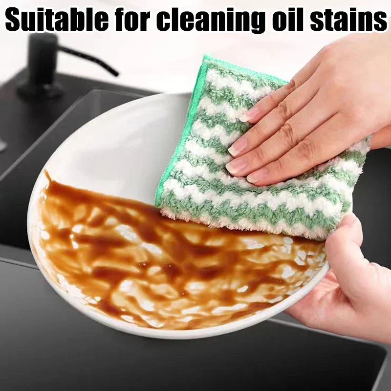 10-100PCS Super Absorbent Dishcloths Coral Fleece Cleaning Cloths Thickened Kitchen Washing Dish Rags Glass Windows Wipe Towel - Image 4