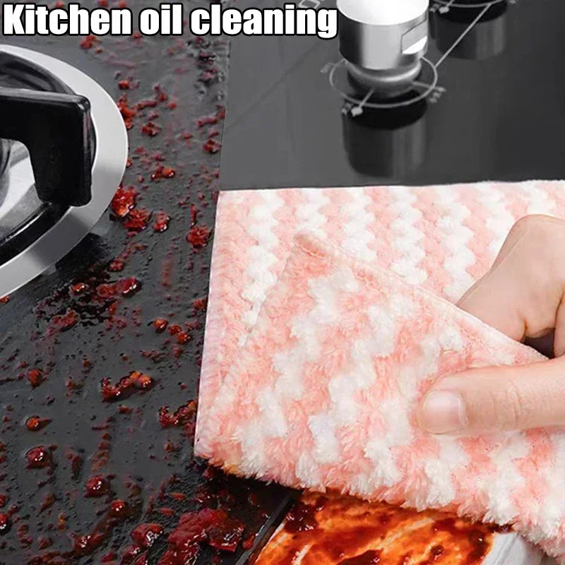 10-100PCS Super Absorbent Dishcloths Coral Fleece Cleaning Cloths Thickened Kitchen Washing Dish Rags Glass Windows Wipe Towel - Image 5