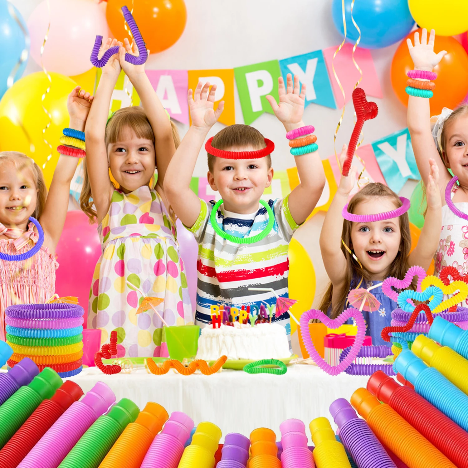 10-30PCS Colorful Telescopic Tubes Fidget Toys Plastic Sensory Pop Tubes Stress Relief Toys Adults Decompression Kids Toys Gifts - Image 2