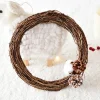 10-40CM Christmas Natural Dried Rattan Ring Wreath Garland DIY Wicker Vine Ring Craft Door Wall Hanging Pendant Decoration