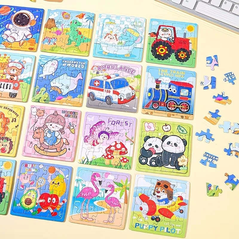 10-60Pcs Mini Cartoon Animal Paper Jigsaw Puzzles Educational Toy Kids Birthday Party Favors Gift School Rewards Pinata Fillers - Image 4
