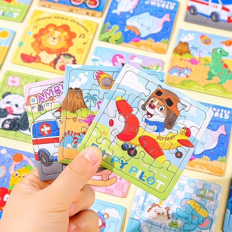 10-60Pcs Mini Cartoon Animal Paper Jigsaw Puzzles Educational Toy Kids Birthday Party Favors Gift School Rewards Pinata Fillers - Image 6