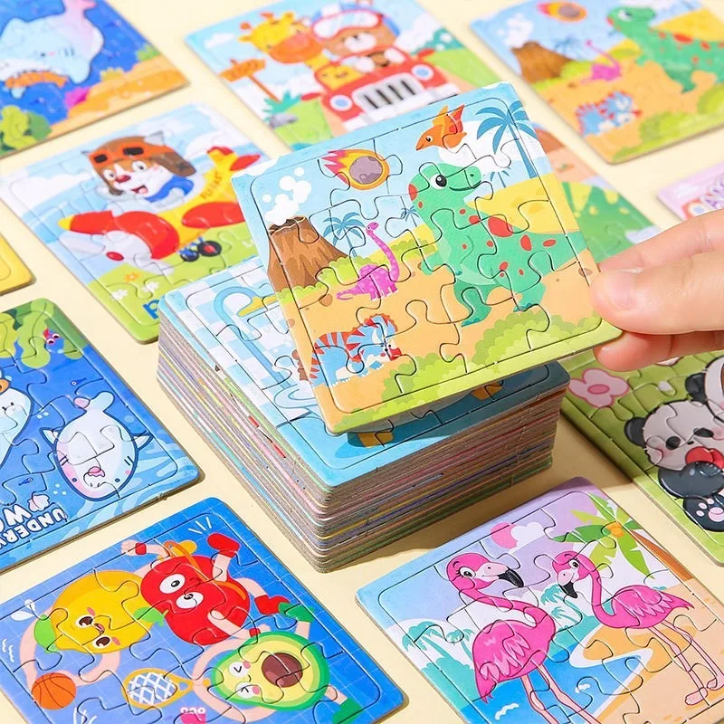 10-60Pcs Mini Cartoon Animal Paper Jigsaw Puzzles Educational Toy Kids Birthday Party Favors Gift School Rewards Pinata Fillers - Image 3