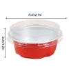 10 Pcs 50ml Temperature Resistance Reusable Aluminum Foil Baking Cups With Lid Small Pudding Tart Tins Pastry Baking Tools Set