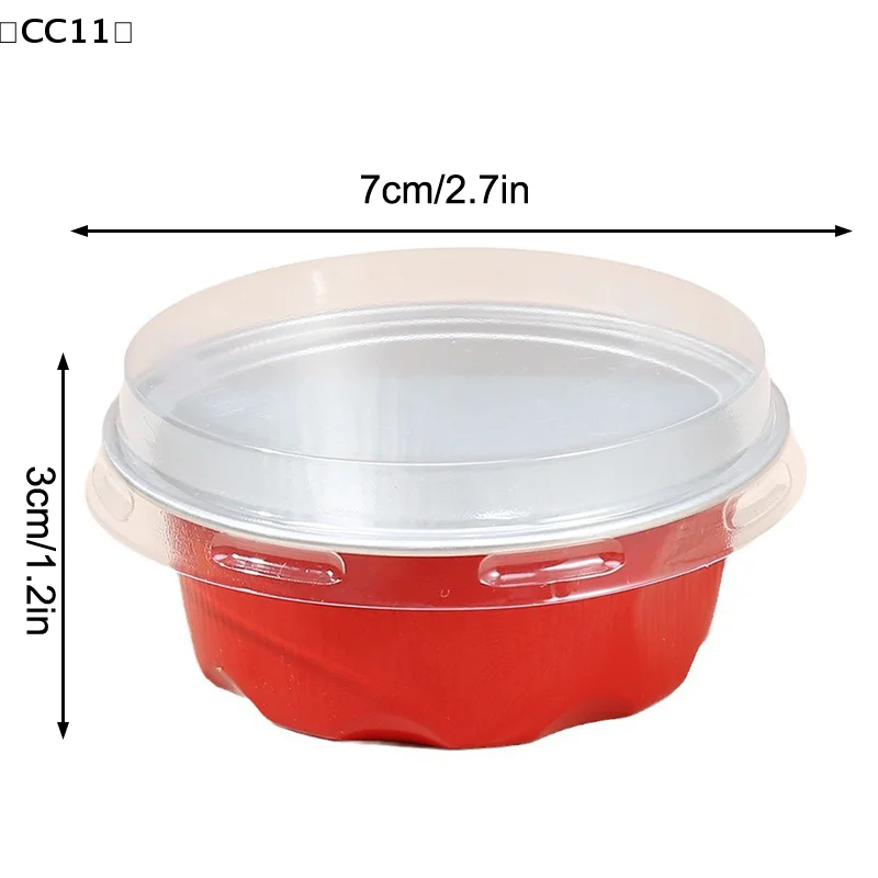 10 Pcs 50ml Temperature Resistance Reusable Aluminum Foil Baking Cups With Lid Small Pudding Tart Tins Pastry Baking Tools〔CC11〕 - Image 6