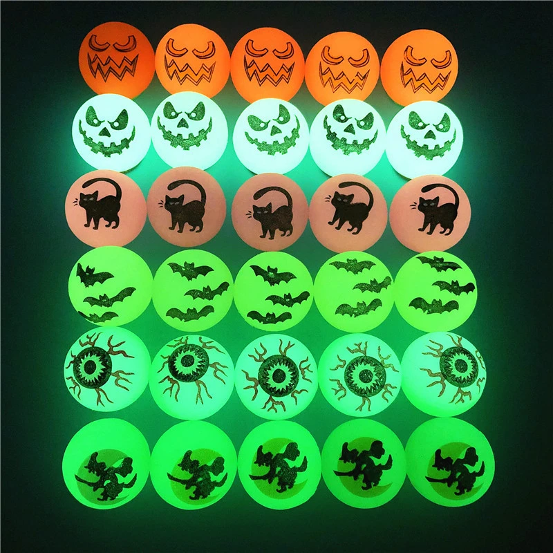 100/10Pcs Halloween Glow in The Dark Bouncing Balls Toy Kids Trick or Treat Gift Goodie Bag Filler Halloween Party Favors Supply - Image 3