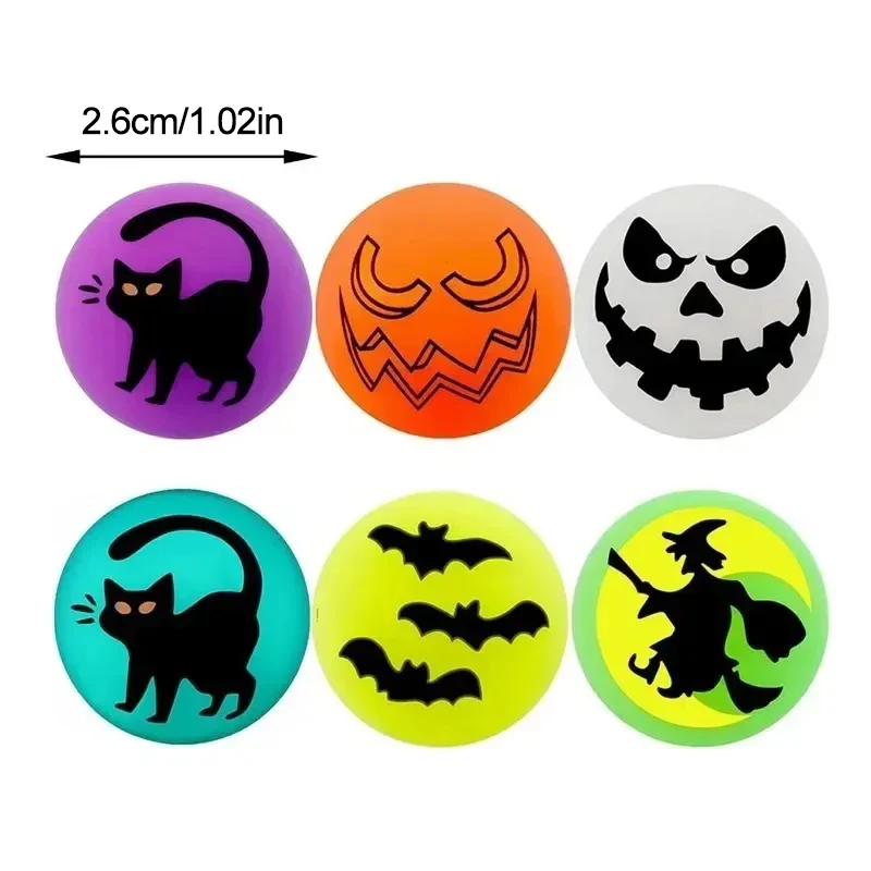 100/10Pcs Halloween Glow in The Dark Bouncing Balls Toy Kids Trick or Treat Gift Goodie Bag Filler Halloween Party Favors Supply - Image 5