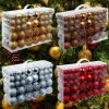 100PCS Durable Plastic Christmas Ball Set 8cm 18 Colors Xmas Ornament Ball Suspensable Xmas Baubles Scene Supplies
