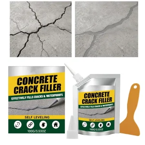 100g Crack Filler Concrete Repair Self-leveling Cement Sealant Concrete Hole Filler Masonry Gap Filler for Wall Driveway Floor