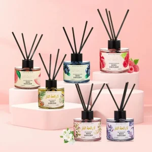 100ml Flameless Aromatherapy Essential Oil Lavender Rose Scented Fragrance Oil with Reed Diffuser Stick Room Air Freshener Decor
