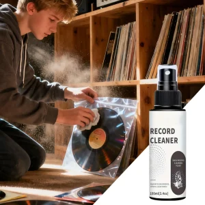 100ml Record Cleaning Spray Washer Fluid with Towel Record Care Solution Kit For Records Player Record Collectors and Studio