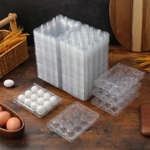 100pcs Quail Egg Box Transparent Disposable Container Tray Household Kitchen Storage Clear Plastic Home Daily Use
