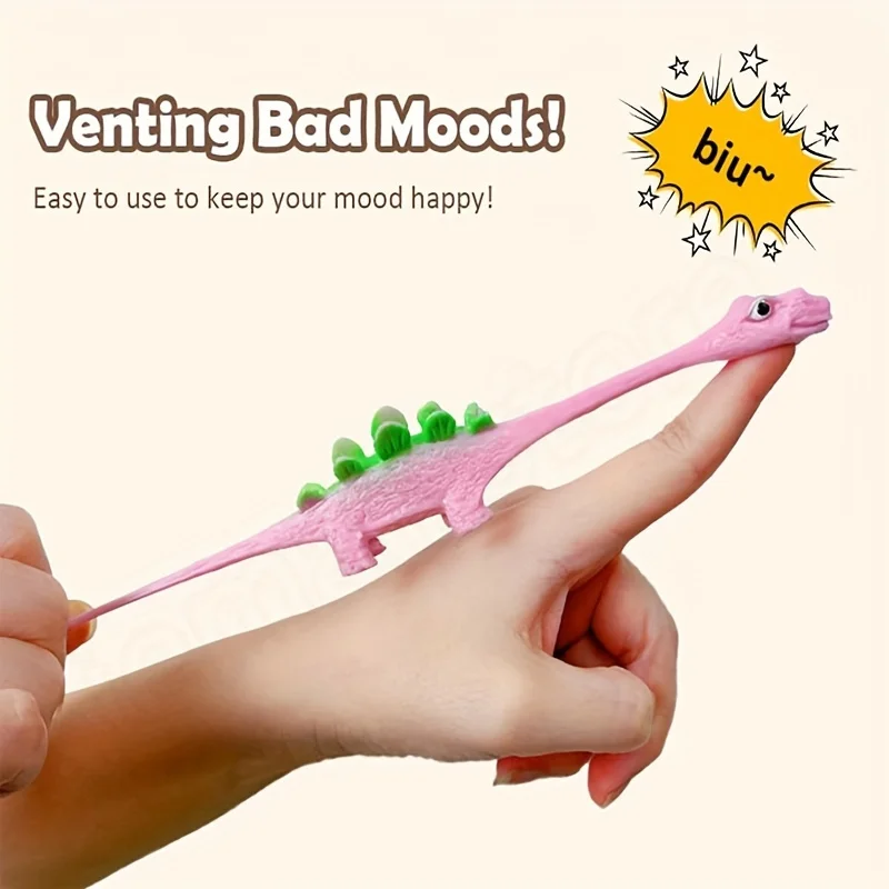 10/100pcs Dinosaur Finger Catapult Decompression Toy TPR Turkey Finger Slingshot for Kids Birthday Party Favors Goodie Bag - Image 4