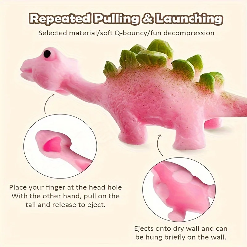 10/100pcs Dinosaur Finger Catapult Decompression Toy TPR Turkey Finger Slingshot for Kids Birthday Party Favors Goodie Bag - Image 5
