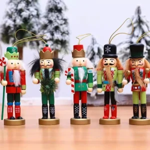 10/12/14cm Nutcracker Miniatures Pink Series Nutcracker Puppet Ornaments Desktop Decoration Cartoons Walnuts Soldiers Band Do