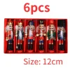 10/12/14cm Nutcracker Miniatures Pink Series Nutcracker Puppet Ornaments Desktop Decoration Cartoons Walnuts Soldiers Band Do