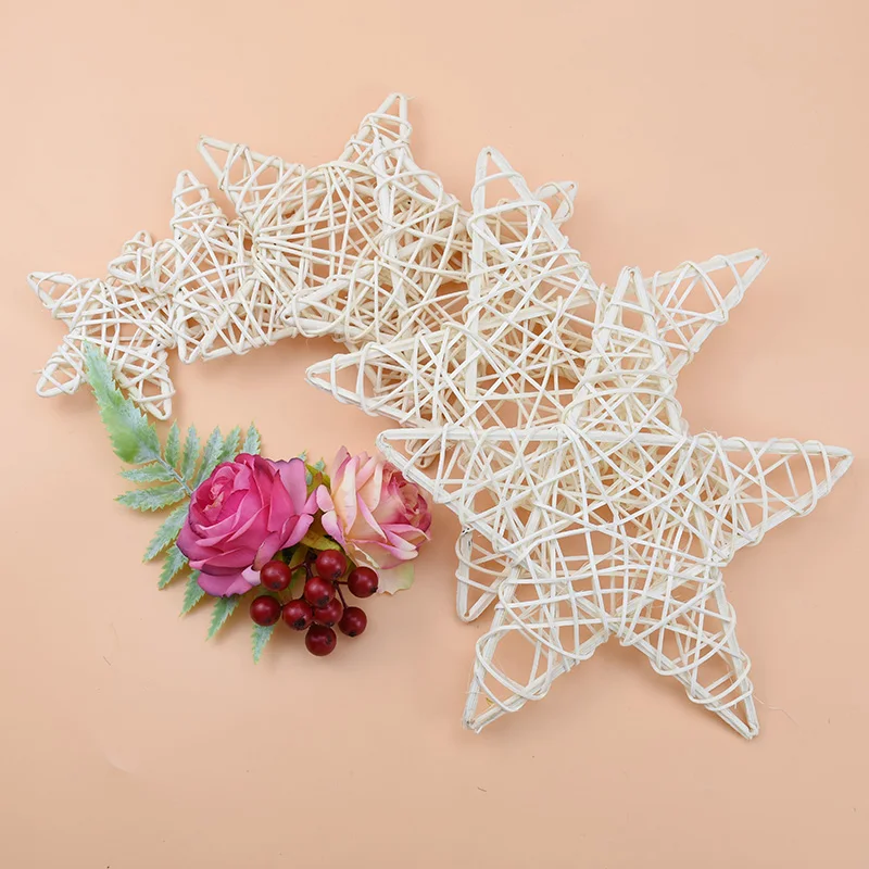 10/15/20cm Rattan Star Frame Artificial Flower Wreaths Christmas Decoration For Home DIY Handmade Door Hanging Wedding materials - Image 2
