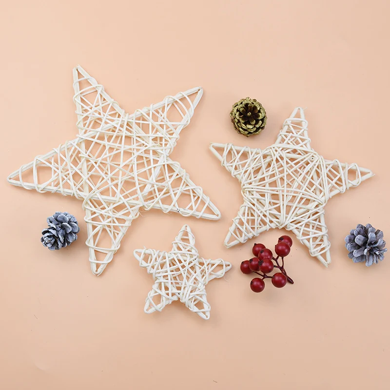 10/15/20cm Rattan Star Frame Artificial Flower Wreaths Christmas Decoration For Home DIY Handmade Door Hanging Wedding materials - Image 3