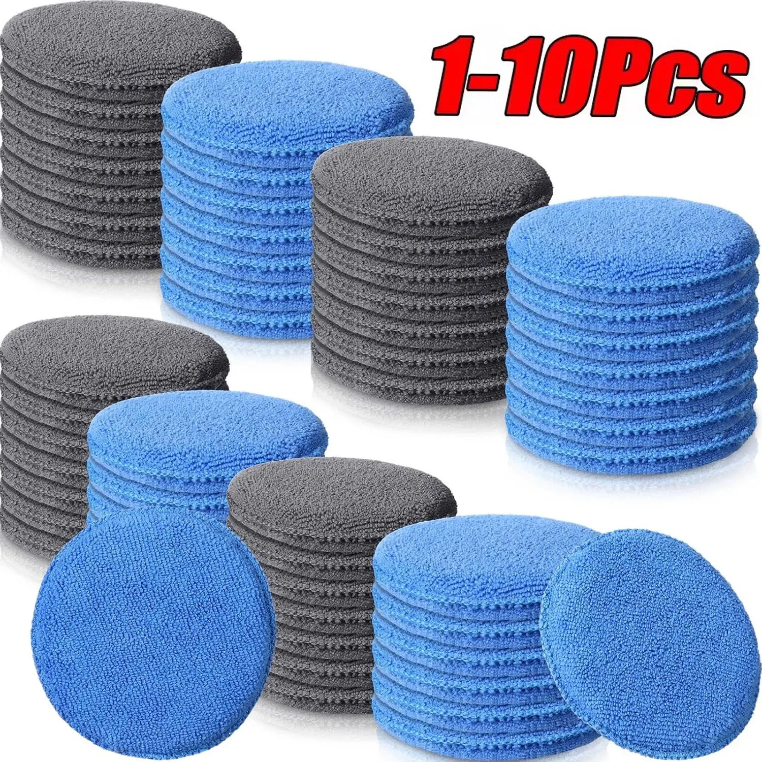 10/1Pcs Soft Microfiber Car Wax Applicator Mitts Polishing Sponge Wax Foam Car Wax Applicator Pad Car Detailing Cleaning Tools