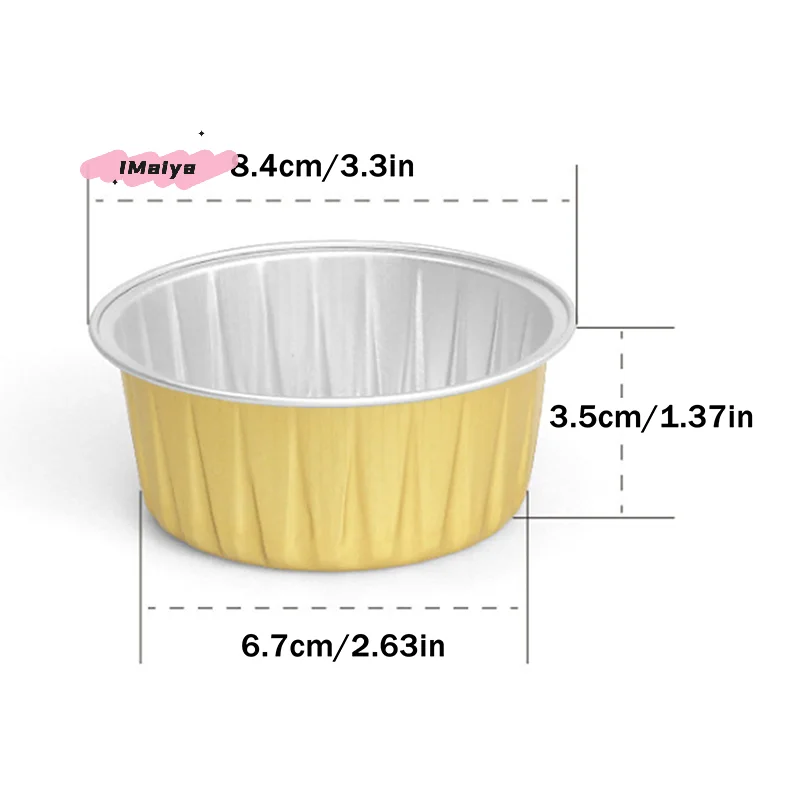 10/20/50Pcs round Baking Cups with Lids Reusable Tin Paper Foil Cupcake Cups for Desserts Flans Mini Cakes Bread Mould Custard - Image 6