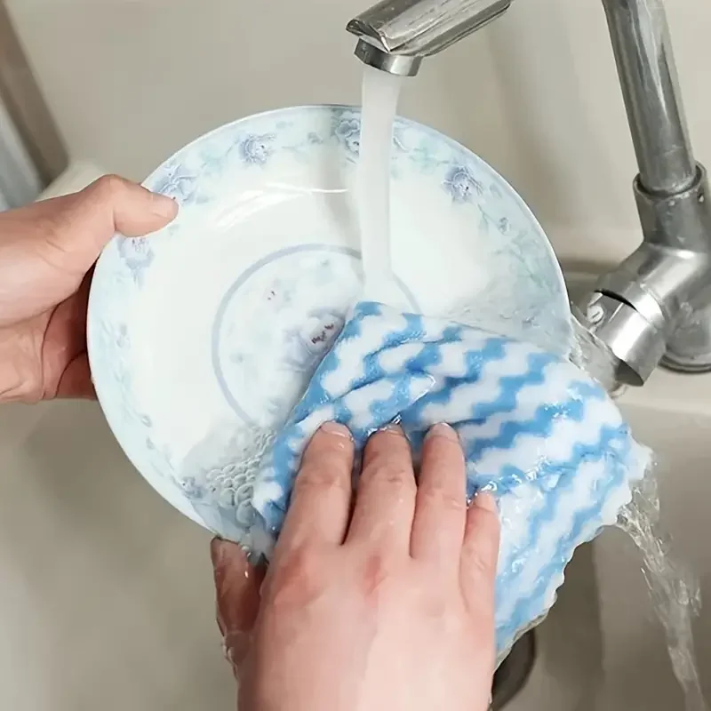 10/40PCS Super Absorbent Dishcloths Coral Fleece Cleaning Cloths Thickened Kitchen Washing Dish Rags Glass Windows Wipe Towels - Image 4