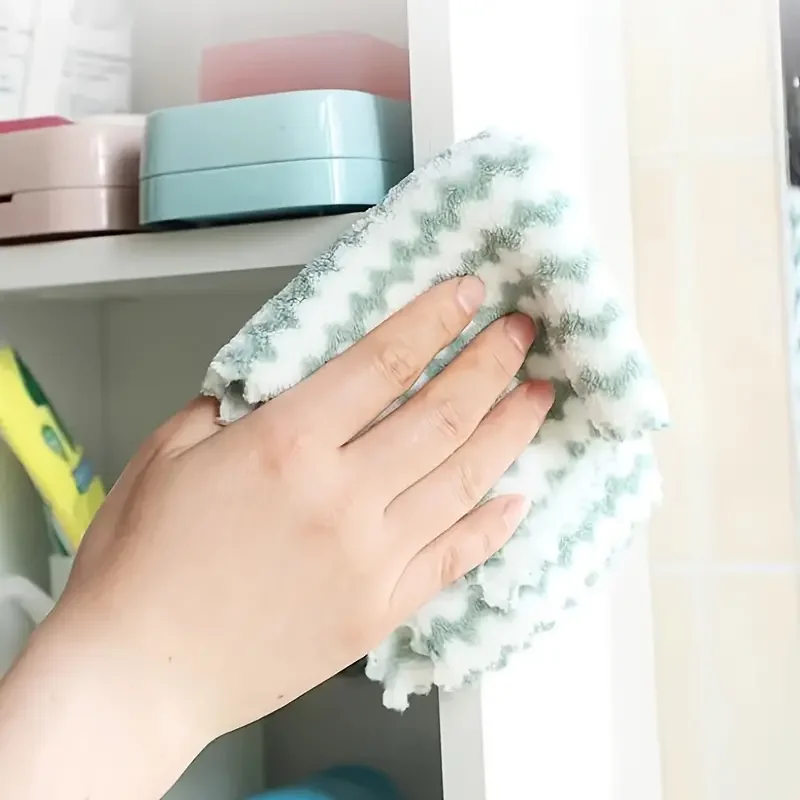 10/40PCS Super Absorbent Dishcloths Coral Fleece Cleaning Cloths Thickened Kitchen Washing Dish Rags Glass Windows Wipe Towels - Image 6
