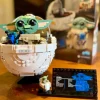 1048PCS Cartoon Series Ancient Assembled Toys Grogu with Hover Pram Building Block Model Set Party Gifts