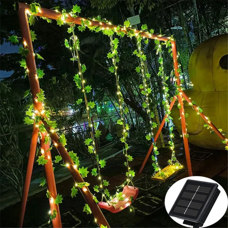 10M Solar Artificial Autumn Maple Leaves Garland Led Fairy Light for Christmas Decoration Thanksgiving Party DIY Decor Halloween - Image 6