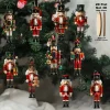 10PCS Christmas Nutcracker 2D Wooden Decorative Set - Christmas Gift, Party Decoration and Home Xmas Tree Decoration Pendant