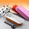 10Pcs 200ml Aluminum Foil Baking Cake Box Rectangular Tin Cupcake Baking Pan Pudding Box Cheese Dessert Cup With Lid