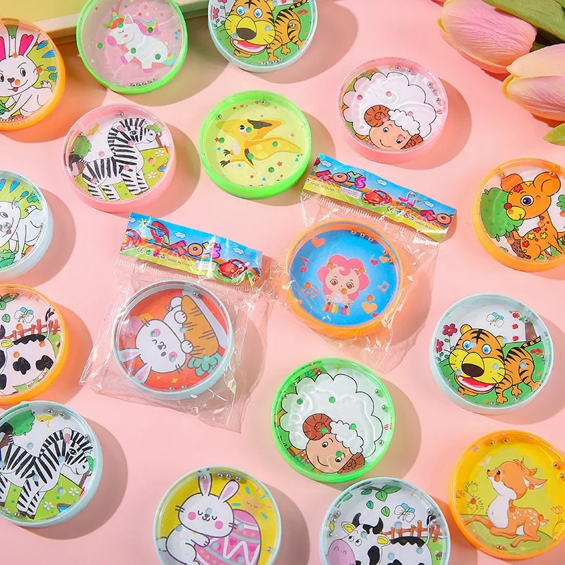 10Pcs Cartoon Animal Round Balance Maze Ball Toys for Kids Birthday Baby Shower Party Favors Kindergarten Prizes Pinata Fillers - Image 2