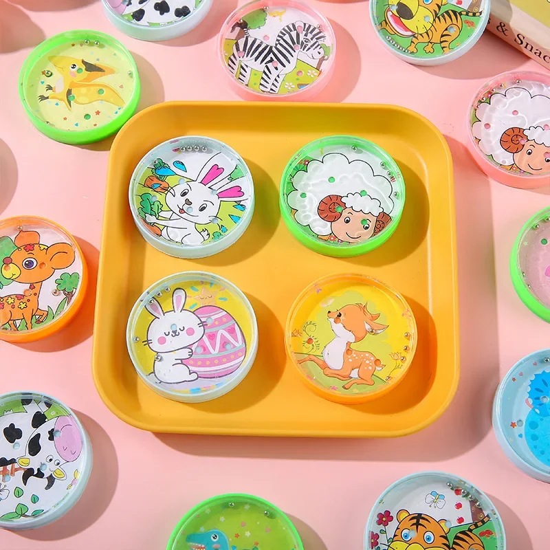 10Pcs Cartoon Animal Round Balance Maze Ball Toys for Kids Birthday Baby Shower Party Favors Kindergarten Prizes Pinata Fillers - Image 3