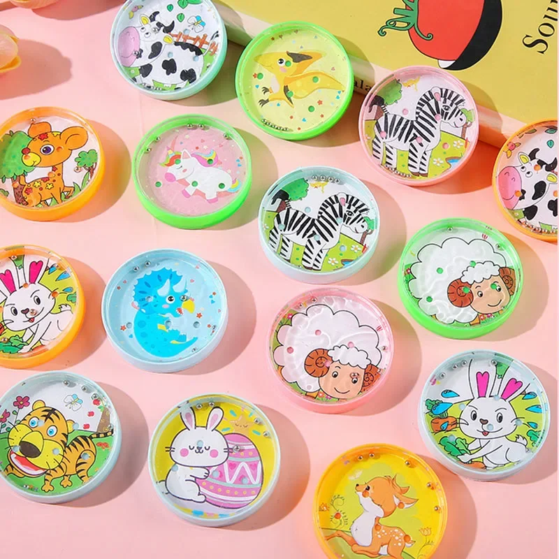 10Pcs Cartoon Animal Round Balance Maze Ball Toys for Kids Birthday Baby Shower Party Favors Kindergarten Prizes Pinata Fillers - Image 4