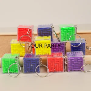 10Pcs Mini 3D Maze Puzzle Intelligence Keychain Educational Toy for Kids Birthday Party Favors School Rewards Pinata Fillers
