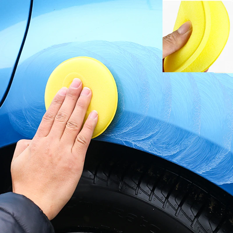 10Pcs Round Car Waxing Polish Wax Foam Sponge High Density Applicator Pads Cleaning Sponge Auto Detail Washing Car Cleaning Tool - Image 2