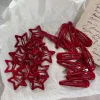 10Pcs/Set New Red Star Snap Clip for Girl Waterdrop Barrettes Black Hairpin Women Silver Hair Clip Accessories Kawaii BB Clip