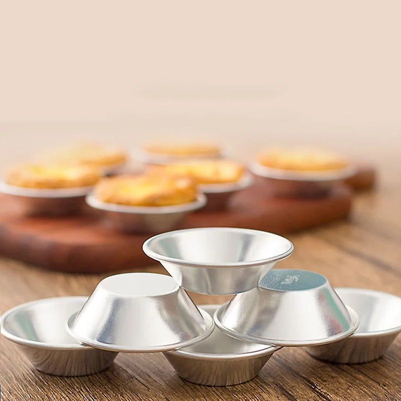 10pcs Nonstick Aluminum Alloy Egg Tart Mold Reusable Baking Accessories Cookie Pudding Mould Mooncake Mold Baking Tools - Image 2