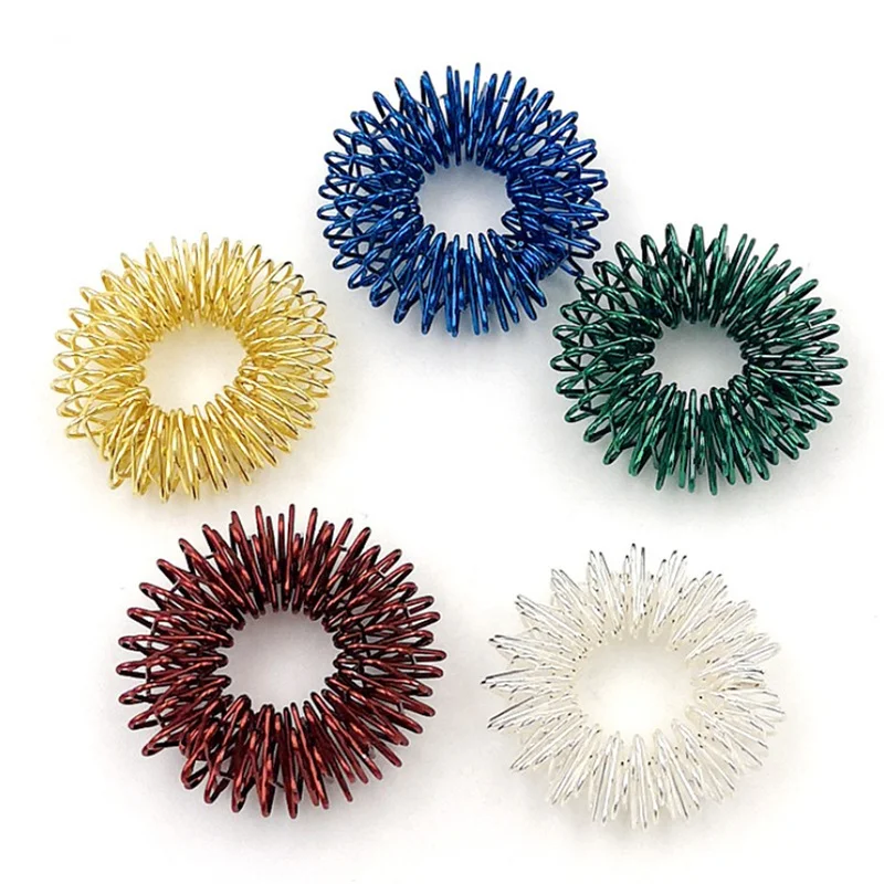 10pcs/Lot Finger Massage Sujok Ring Acupuncture Ring Health Care Body Massage Chinese Medicine Color Gold - Image 6