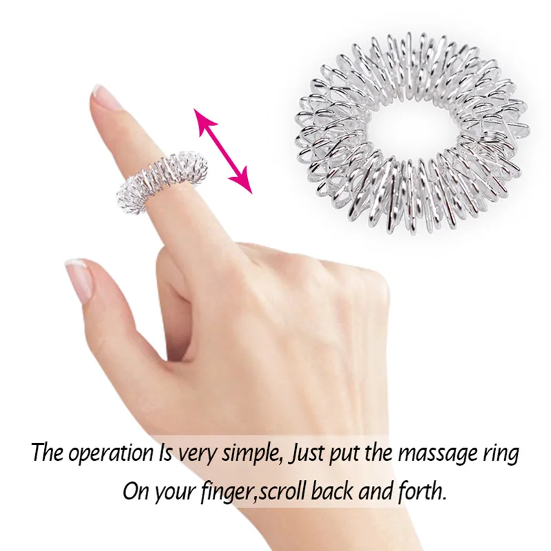 10pcs/Lot Finger Massage Sujok Ring Acupuncture Ring Health Care Body Massage Chinese Medicine Color Gold - Image 4