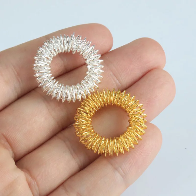 10pcs/Lot Finger Massage Sujok Ring Acupuncture Ring Health Care Body Massage Chinese Medicine Color Gold - Image 5